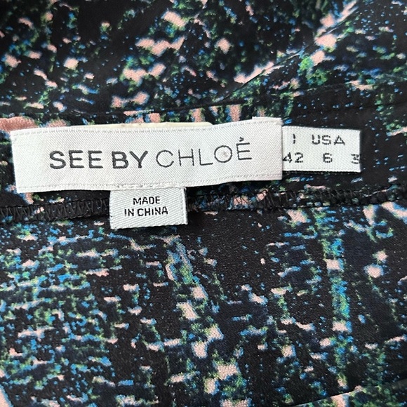 See By Chloe Silk Mini Dress Sz 6 - Picture 8 of 9